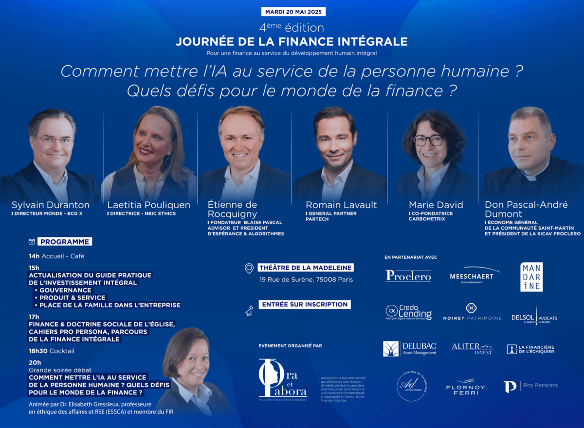 Bilan de la 4ème édition de la journée de la finance intégrale sur l’IA et la dignité humaine